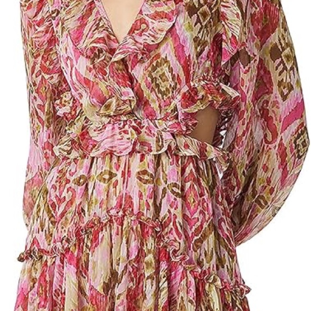 Misa Los Angeles Pink Multi Print Long-Sleeve Mini Dress - Picture 2 of 5